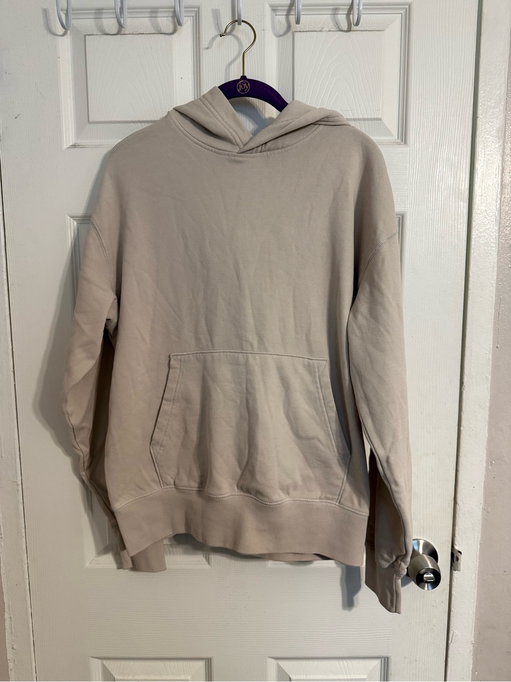 American Eagle Outfitters Men's Hooded Pullover Sweatshirt - Light Beige